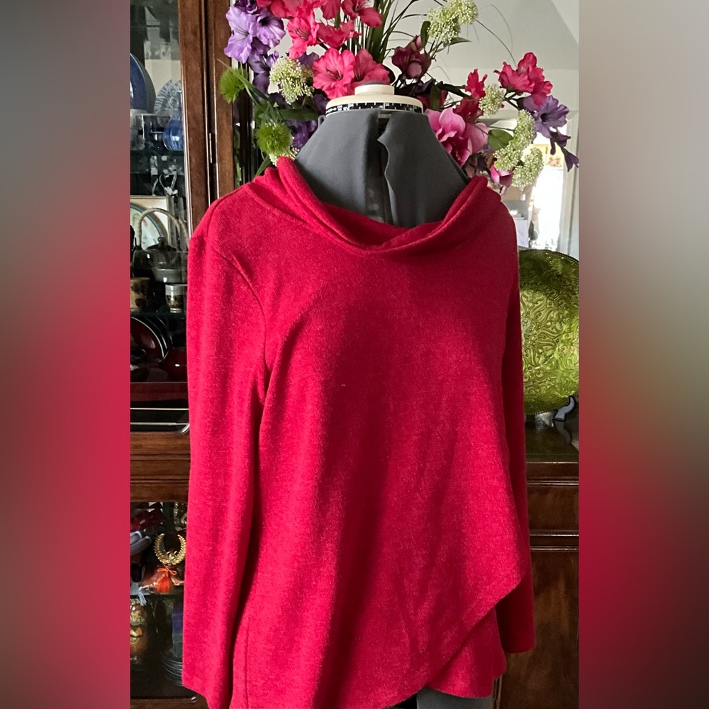Women’s Red Cozy Cowl Neck Sweater